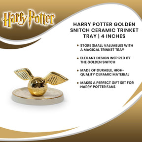 Harry Potter Golden Snitch Ceramic Trinket Tray | 4 Inches