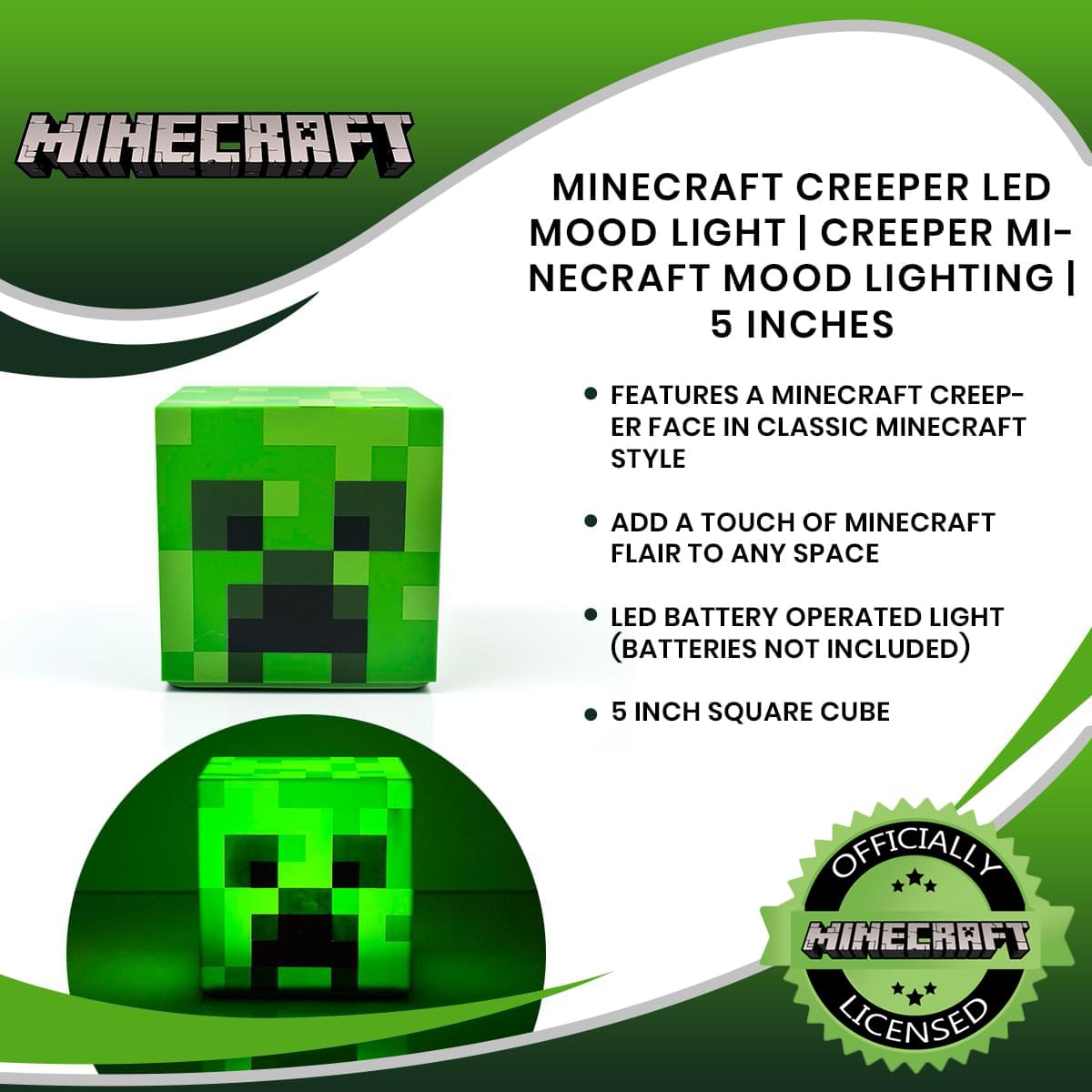 Minecraft Creeper LED Mood Light | Creeper Minecraft Mood Lighting | 5 Inches