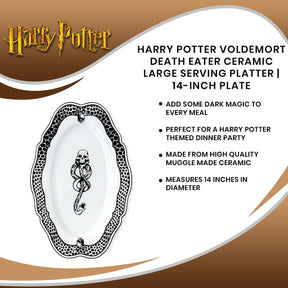 Harry Potter Voldemort Death Eater Ceramic Large Serving Platter | 14-Inch Plate