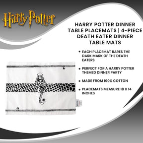 Harry Potter Dinner Table Placemats | 4-Piece Death Eater Dinner Table Mats