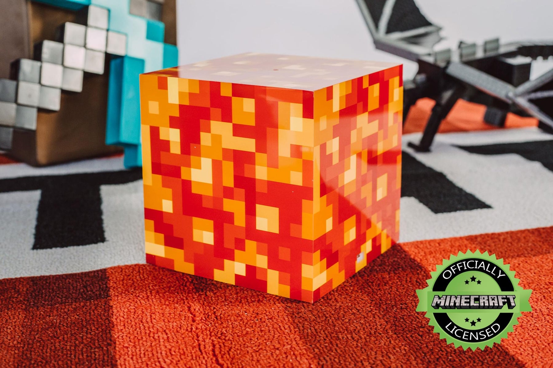 Minecraft Lava Block LED Mood Light | Minecraft Mood Lighting | 6 Inches Tall