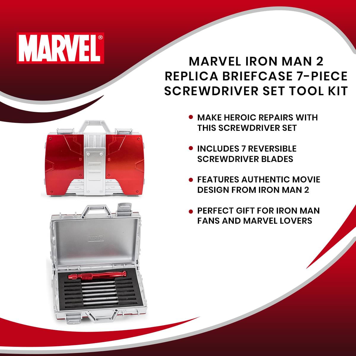 Marvel Iron Man 2 Replica Briefcase 7-Piece Screwdriver Set Tool Kit