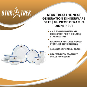 Star Trek: The Next Generation Dinnerware Sets | 16-Piece Ceramic Dinner Set