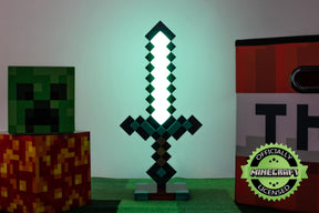 Minecraft Diamond Sword 14 Inch USB Desk LED Bedside Night Light Lamp for Gamers