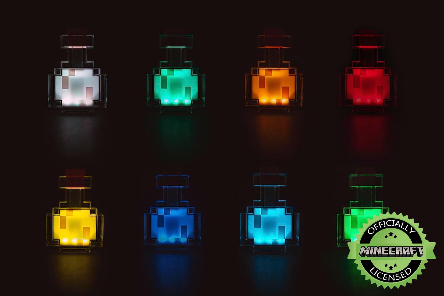 Minecraft Potion Bottle Color-Changing LED Desk Lamp | 7 Inch Night Light