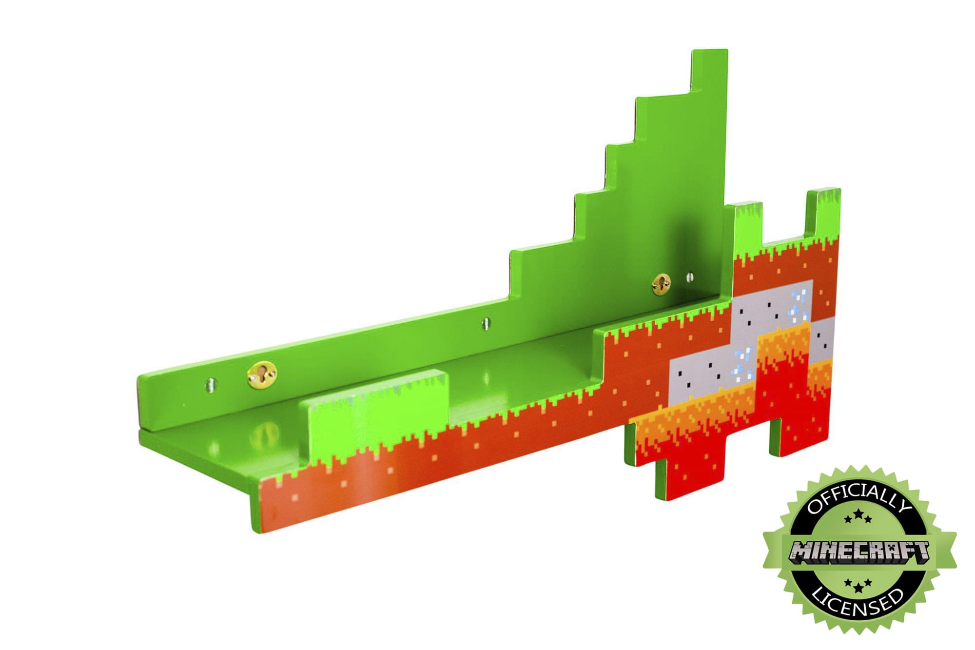 Minecraft Overworld Wall Shelf | 2 Feet Long | Holds 15 Pounds