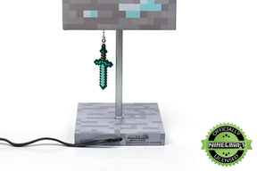 Minecraft Diamond Ore LED Lamp w/ 3D Diamond Sword Pull | 14-Inch Desk Lamp