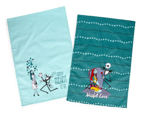 Nightmare Before Christmas Jack and Sally Cotton Kitchen Hand Towels | Set of 2