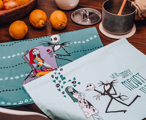 Nightmare Before Christmas Jack and Sally Cotton Kitchen Hand Towels | Set of 2