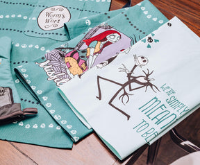 Nightmare Before Christmas Jack and Sally Cotton Kitchen Hand Towels | Set of 2