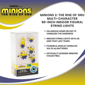 Minions 2: The Rise of Gru Multi-Character 90-Inch Indoor Figural String Lights