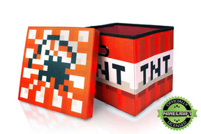 Minecraft TNT Block Storage Tote | Minecraft Storage Cube | 15-Inch Box & Lid