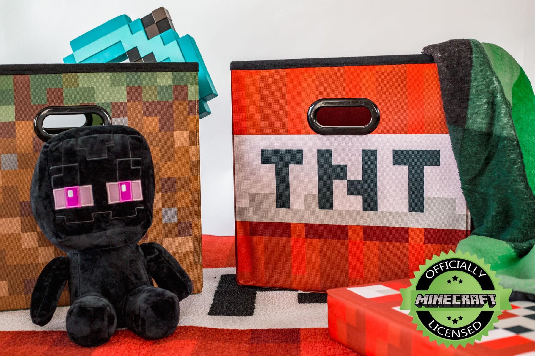 Minecraft TNT Block Storage Tote | Minecraft Storage Cube | 15-Inch Box & Lid