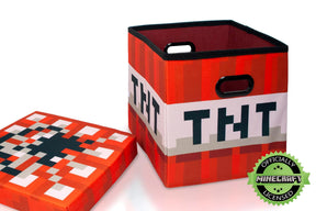 Minecraft TNT Block Storage Tote | Minecraft Storage Cube | 15-Inch Box & Lid