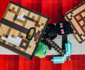 Minecraft Crafting Table Storage Bin Cube Organizer with Lid | 15 Inches