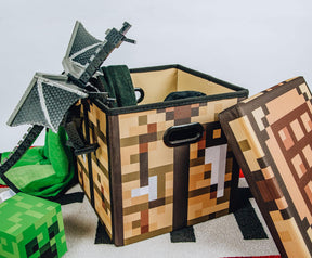 Minecraft Crafting Table Storage Bin Cube Organizer with Lid | 15 Inches
