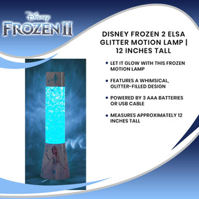 Disney Frozen 2 Elsa Glitter Lamp | 12 Inches Tall