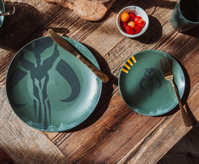 Star Wars Boba Fett Mandalorian Stoneware Plates & Bowl Collection | 4-Piece Set