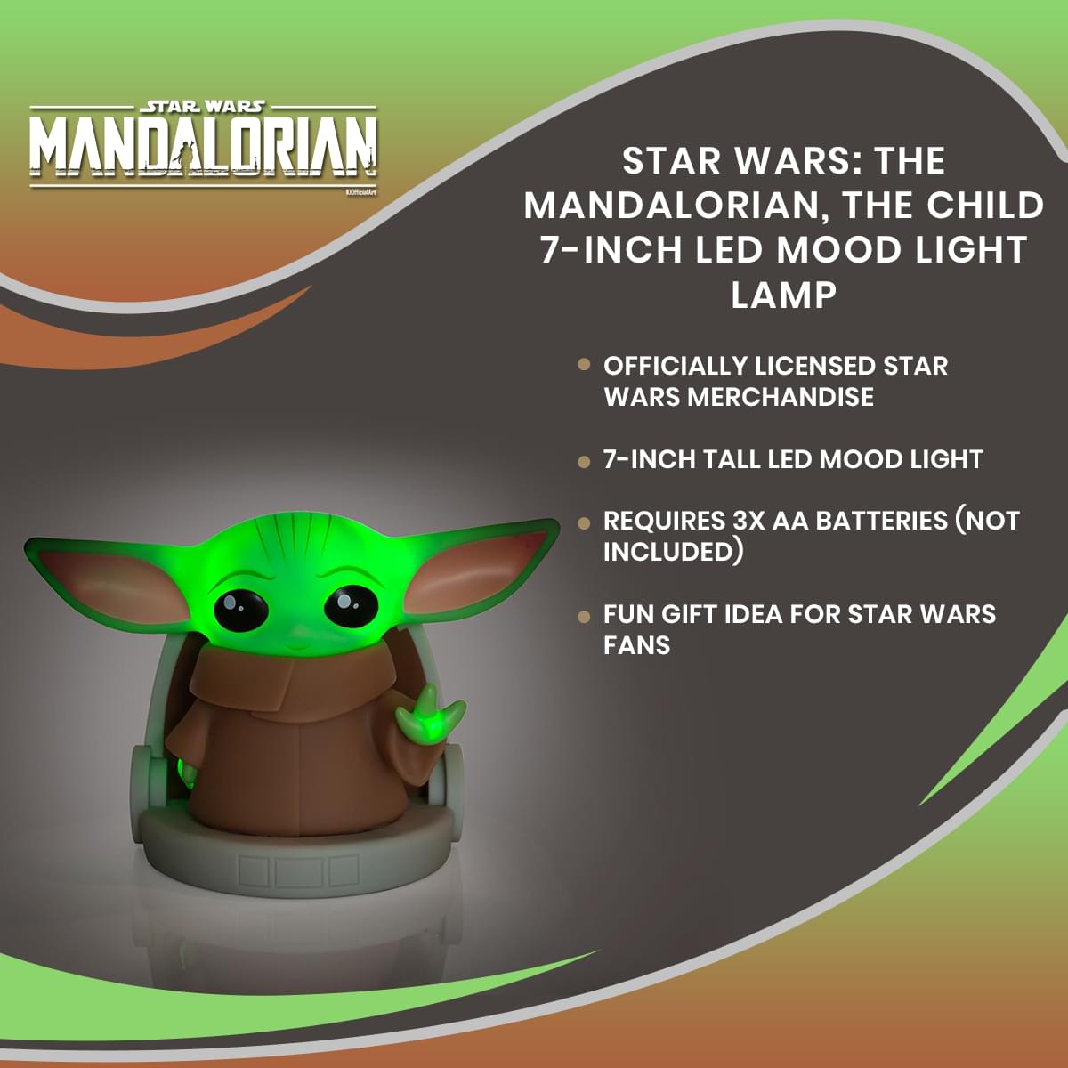 Star Wars: The Mandalorian, The Child 7-Inch LED Mood Light Lamp