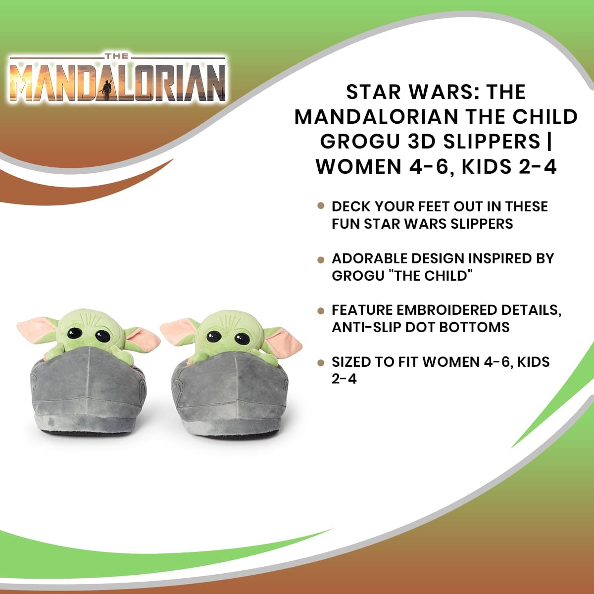 Star Wars Mandalorian The Child 3D Plush Slippers Free Shipping