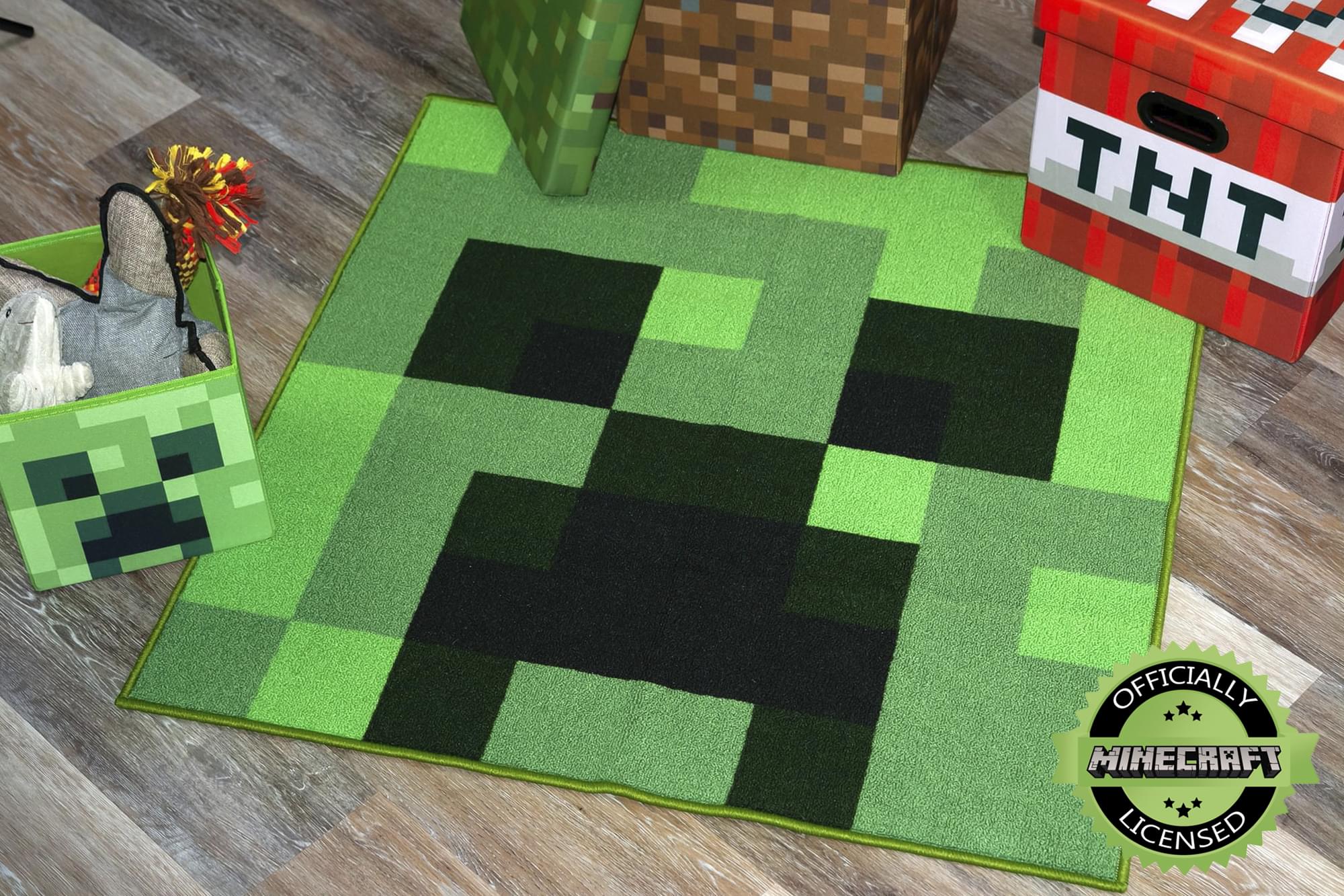 Minecraft Creeper Area Rug | Creeper Minecraft Rug | 39-Inch Square Area Rug