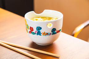 Disney Lilo & Stitch Japanese Dinnerware Set | 16-Ounce Ramen Bowl, Chopsticks