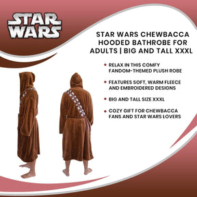 Star Wars Chewbacca Hooded Bathrobe For Adults | Big And Tall XXXL