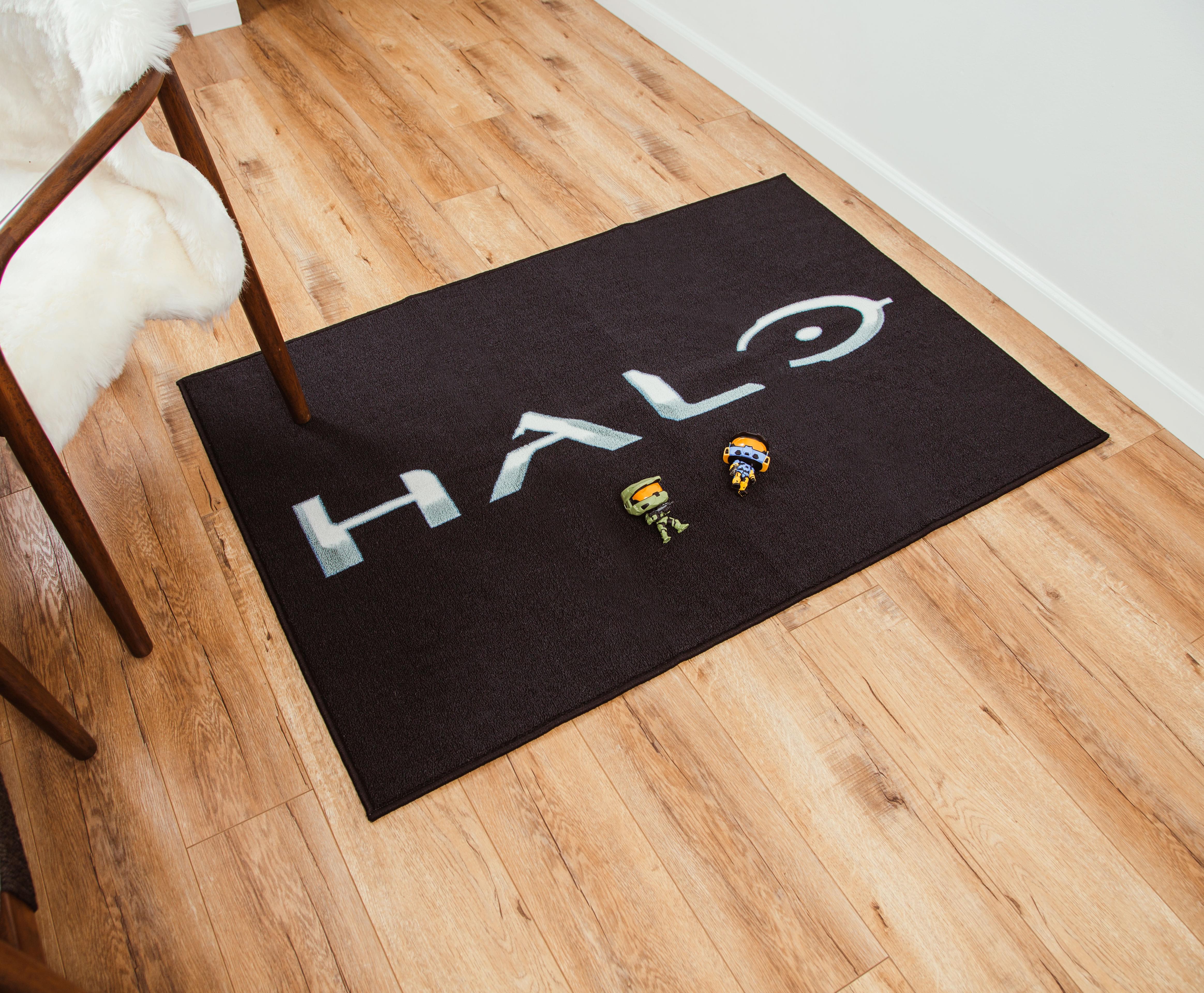 HALO Black Logo Rectangular Area Rug | 36 x 52 Inches