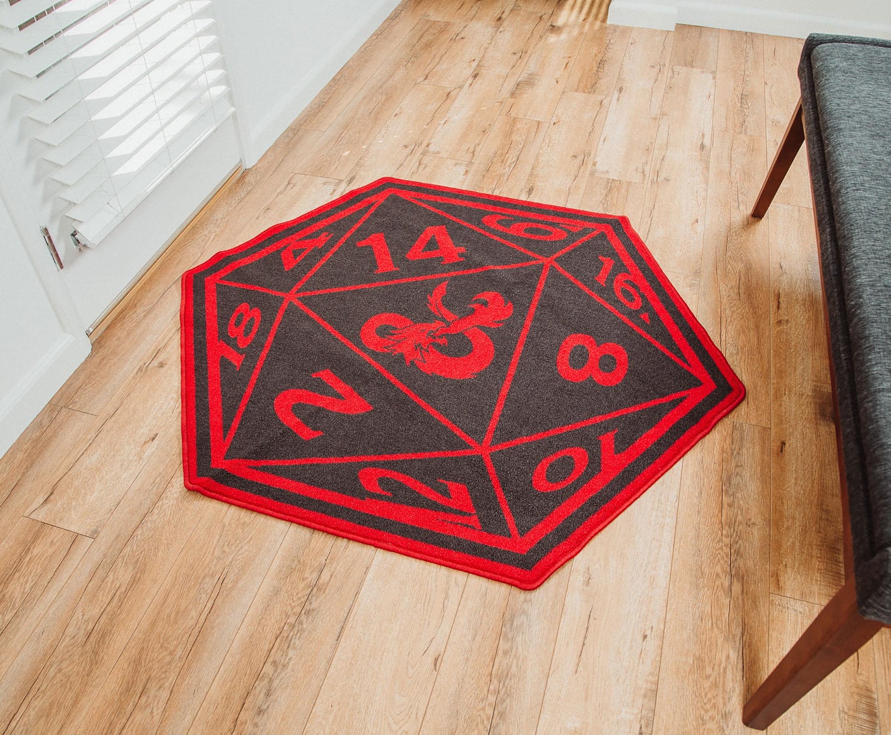 Dungeons & Dragons Red D20 Dice Printed Area Rug | 52 x 45 Inches