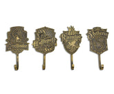 Harry Potter Gold Hogwarts Houses Wall Hooks Storage Rack | Set of 4