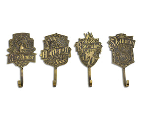 Harry Potter Gold Hogwarts Houses Wall Hooks Storage Rack | Set of 4