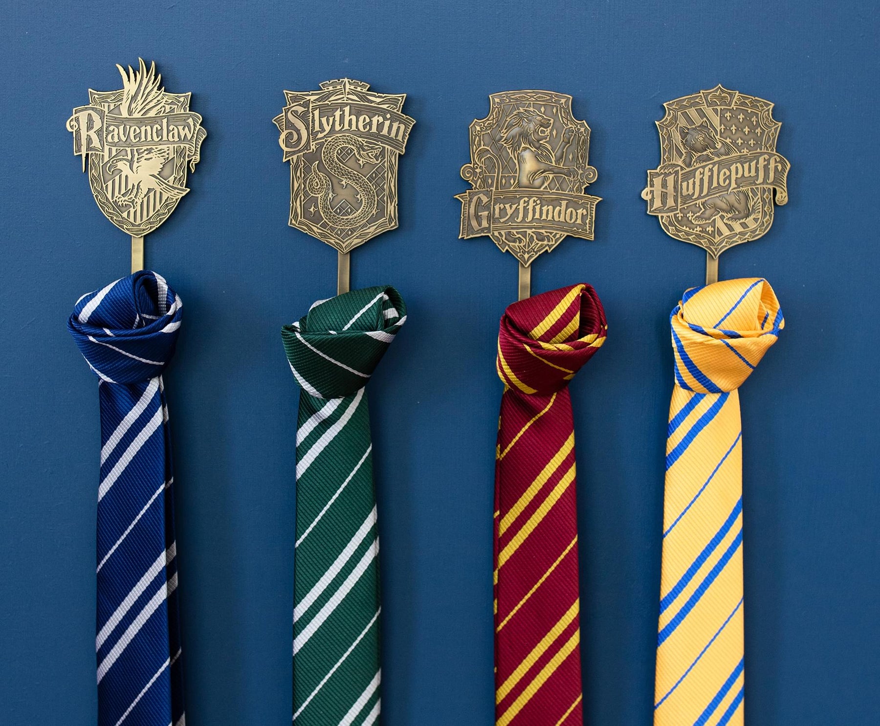 Harry Potter Gold Hogwarts Houses Wall Hooks Storage Rack | Set of 4