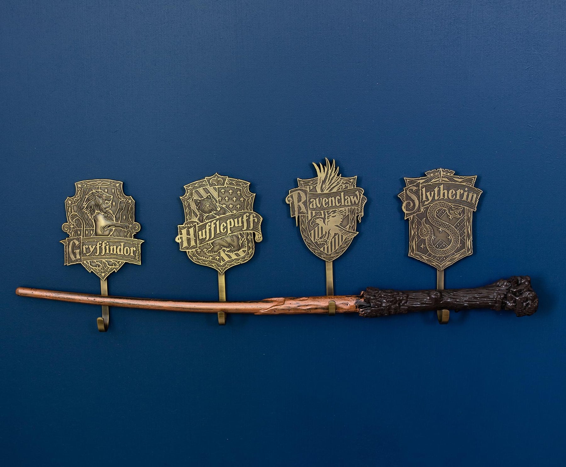 Harry Potter Gold Hogwarts Houses Wall Hooks Storage Rack | Set of 4