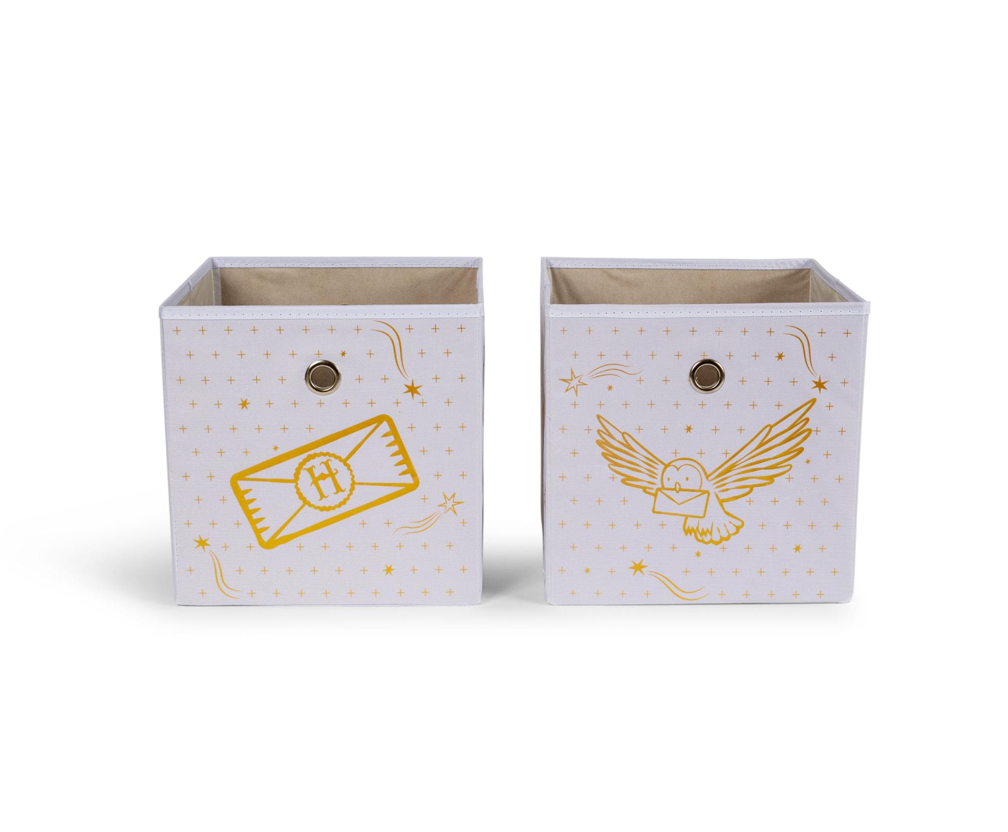 Harry Potter Hedwig 11-Inch Storage Bin Cube Organizers | Set of 2
