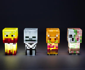 Minecraft Mini Mob Figure Mood Lights | Skeleton, Blaze, Piglin, Zombified Piglin