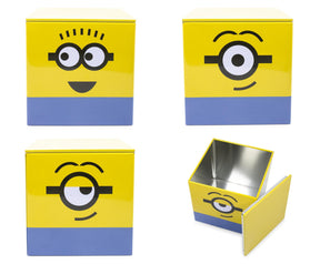 Despicable Me Minions Tin Storage Box Cube Organizer with Lid | 4 Inches