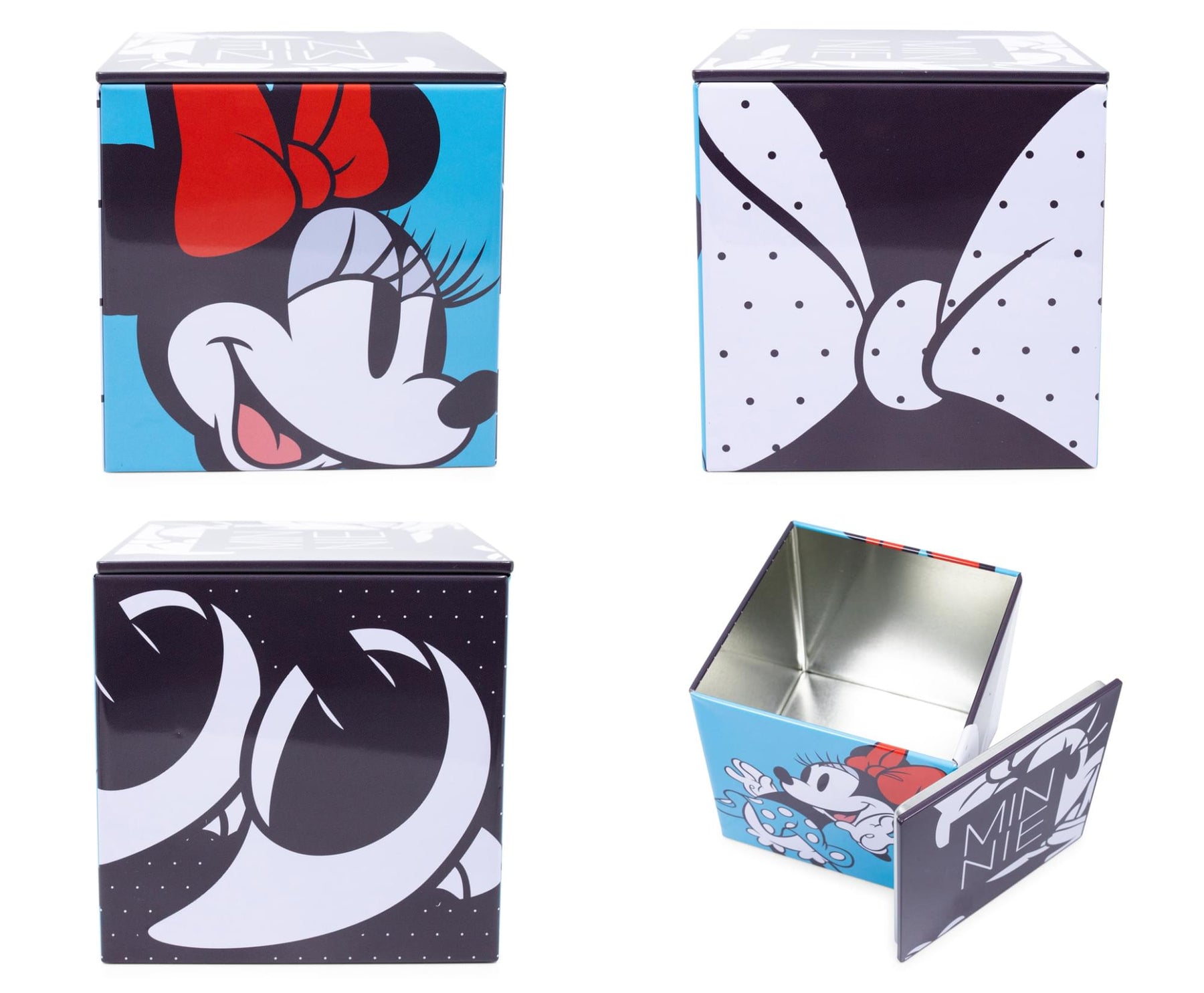 Disney All Eyes on Minnie Mouse Tin Storage Box Cube Organizer w/ Lid | 4 Inches