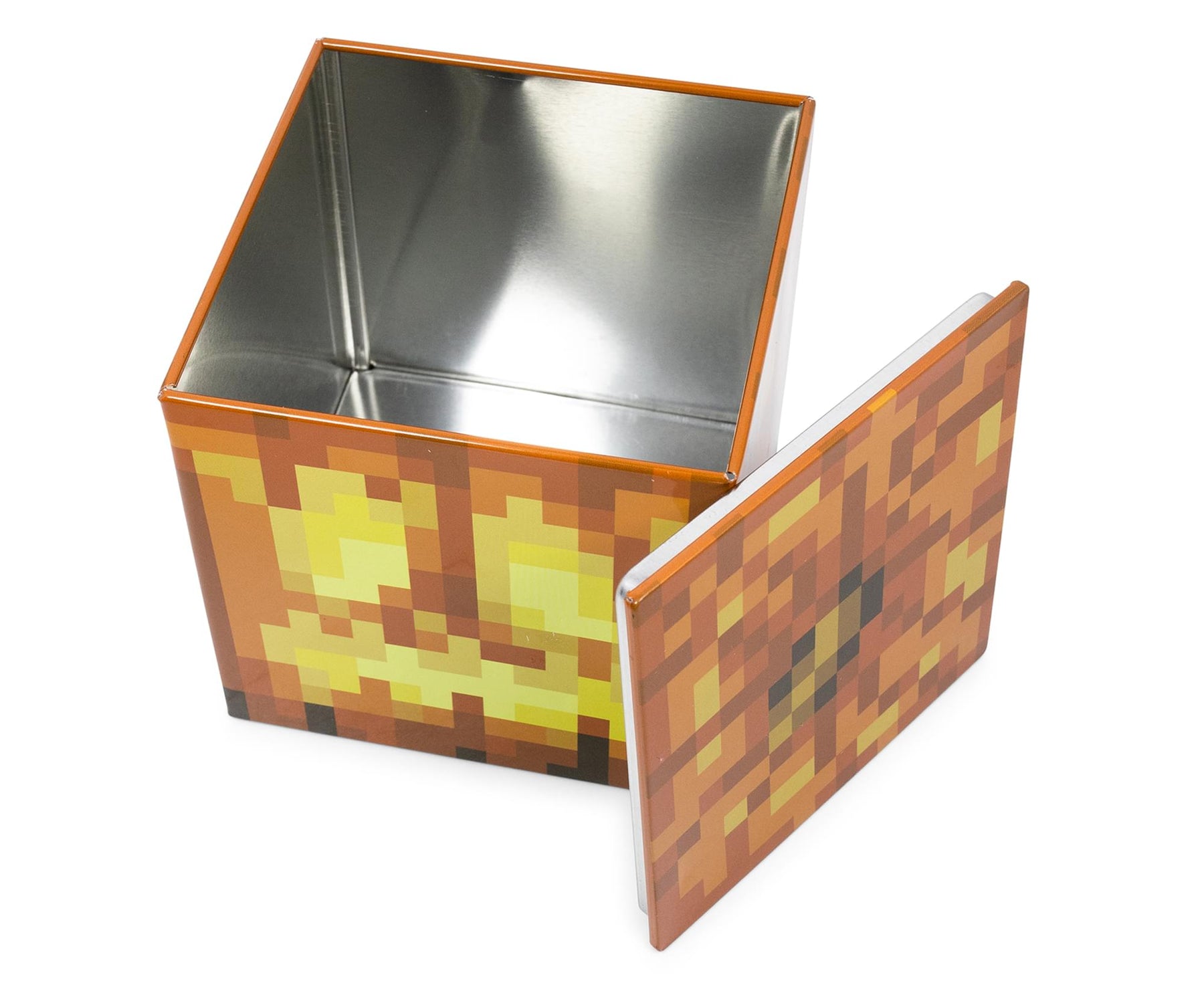 Minecraft Jack O'Lantern Tin Storage Box Cube Organizer with Lid | 4 Inches