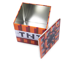Minecraft TNT Tin Storage Box Cube Organizer with Lid | 4 Inches