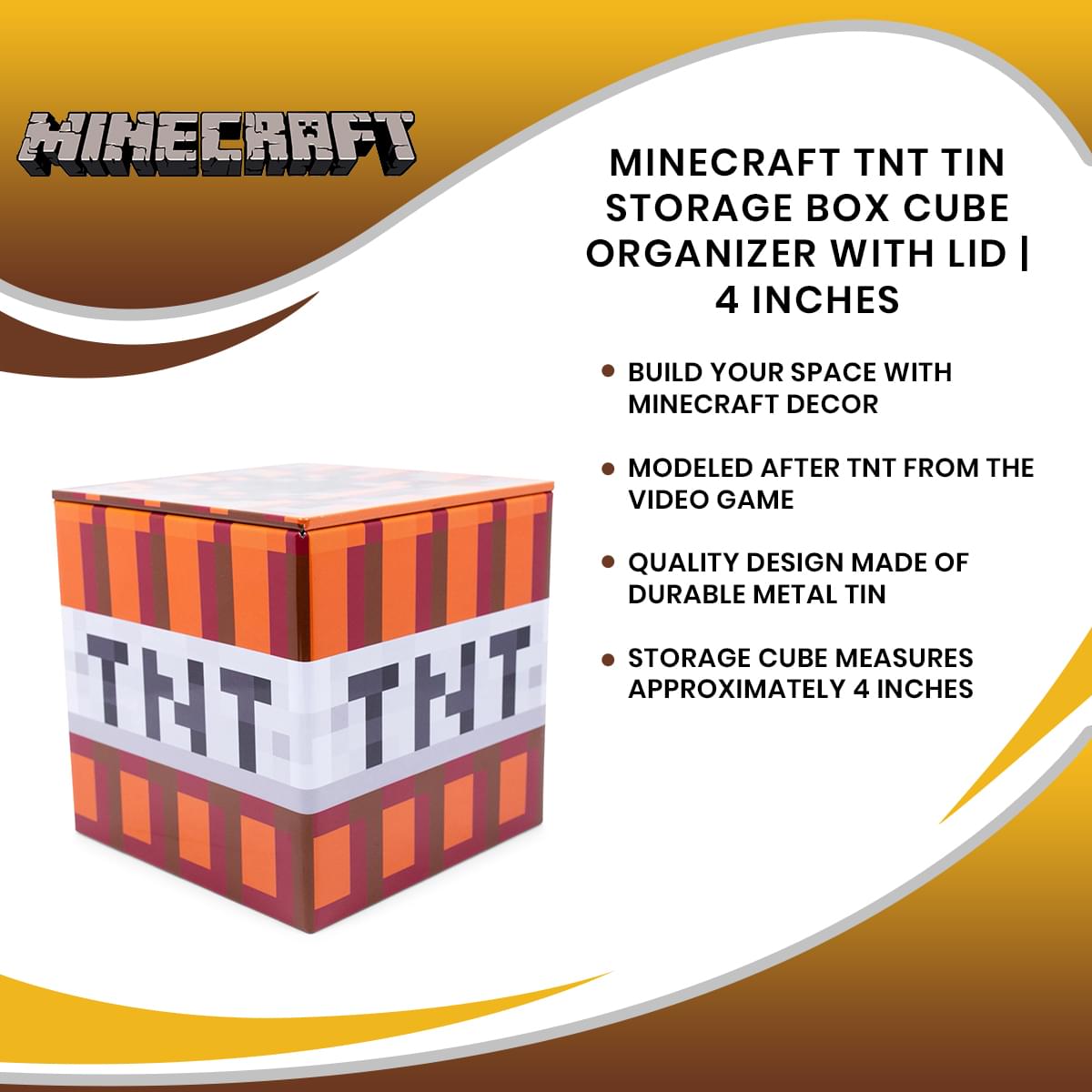 Minecraft TNT Block Storage Bin With Lid – Ukonic