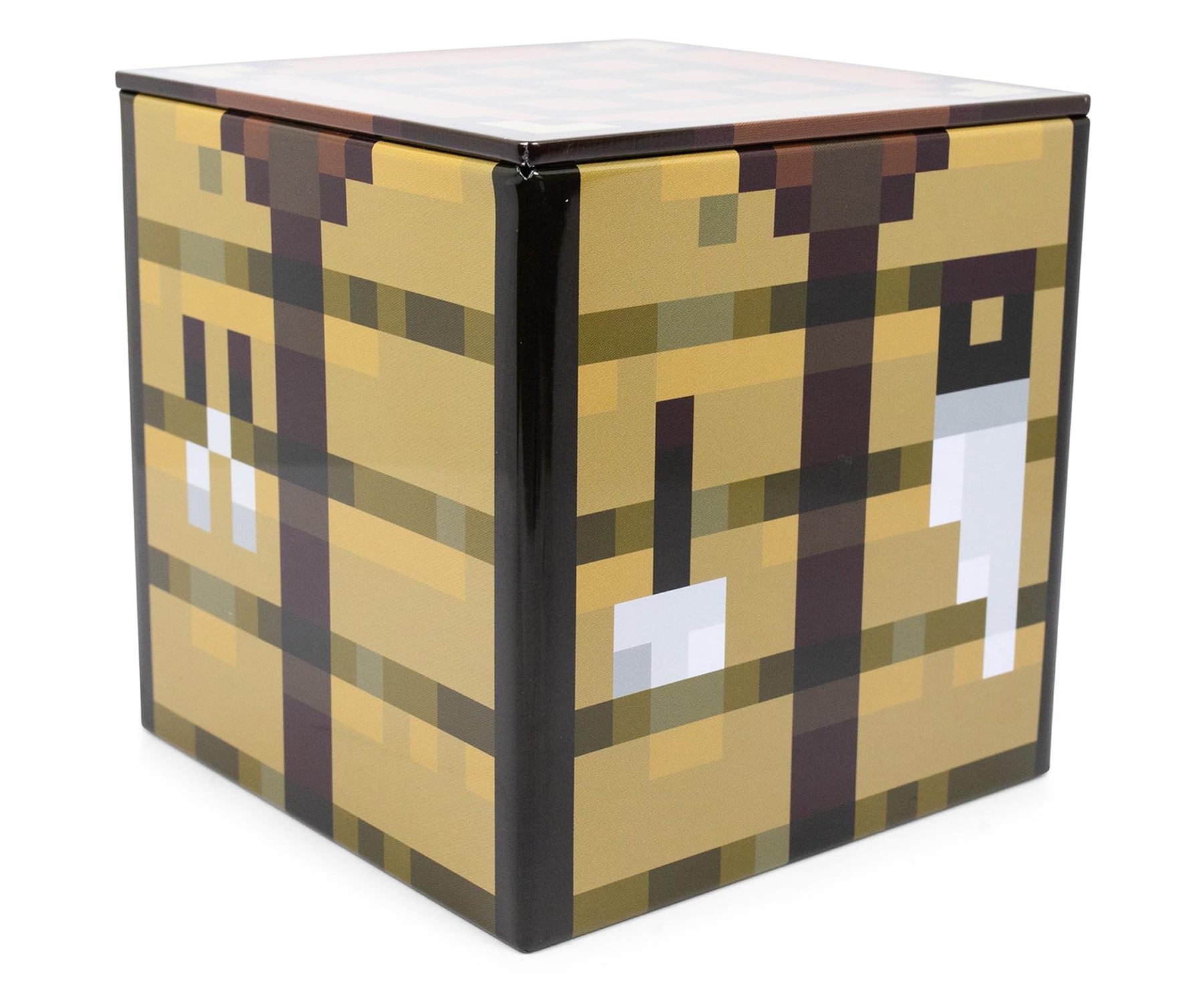 Minecraft Crafting Table Tin Storage Box Cube Organizer with Lid | 4 Inches