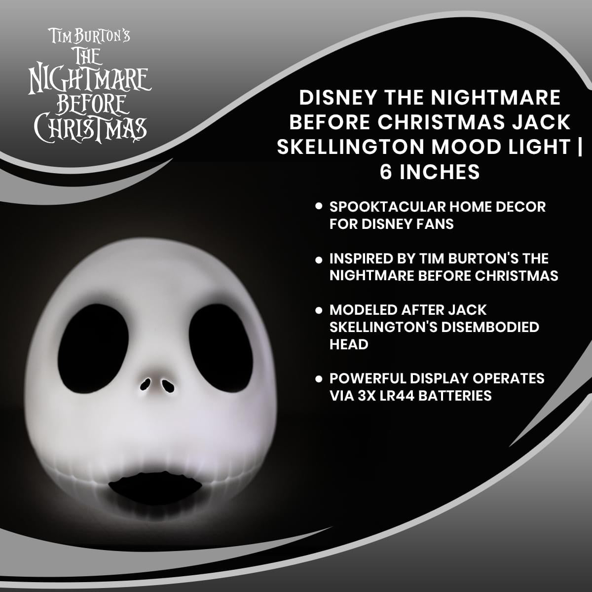 Disney The Nightmare Before Christmas Jack Skellington Mood Light | 6 Inches