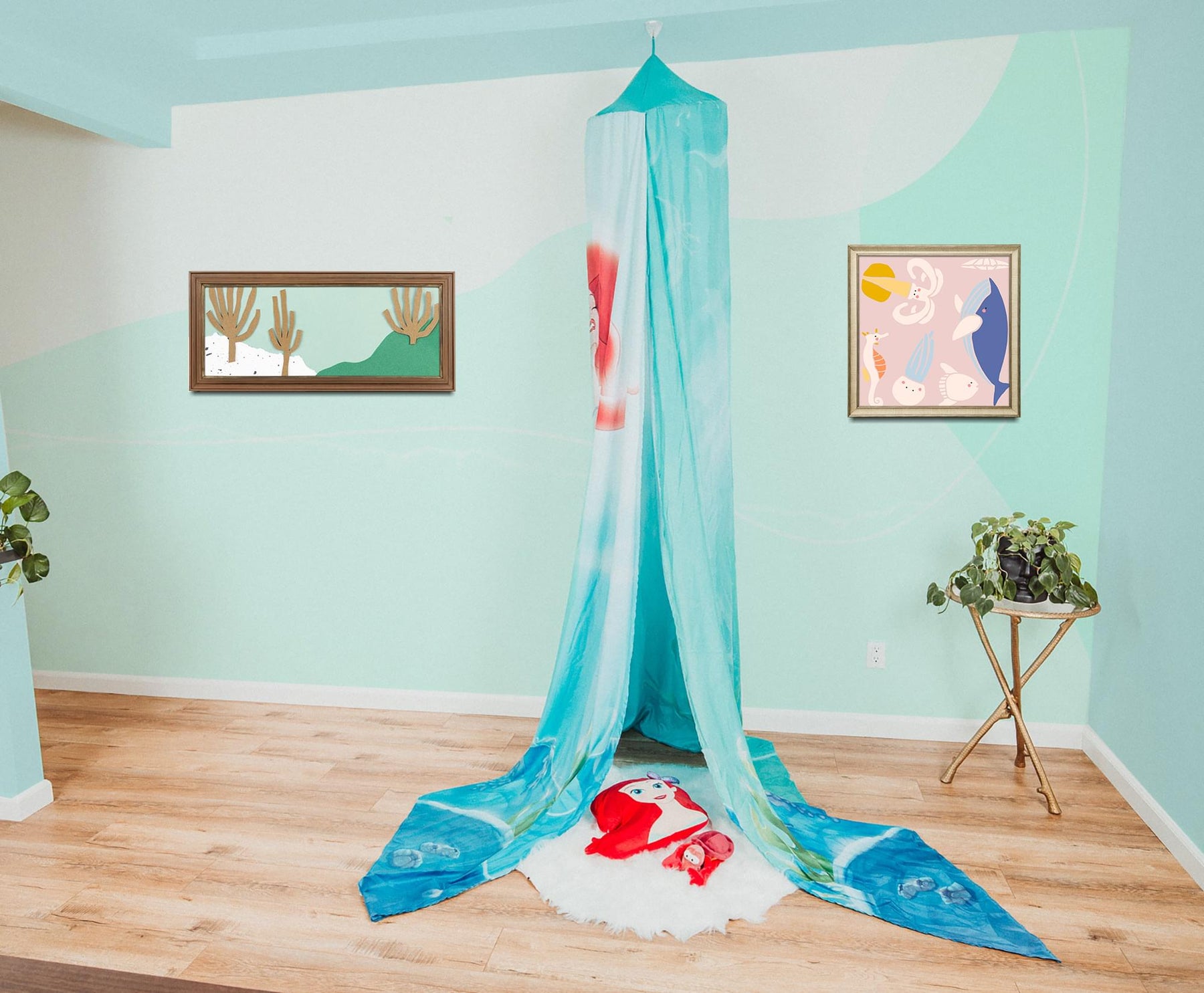 Disney The Little Mermaid Ariel Ceiling Bed Canopy | Hanging Curtain Netting
