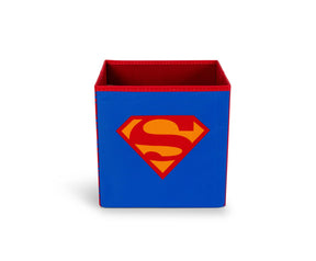 DC Comics Superman Logo Storage Bin Cube Organizer | 11 Inches