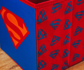 DC Comics Superman Logo Storage Bin Cube Organizer | 11 Inches