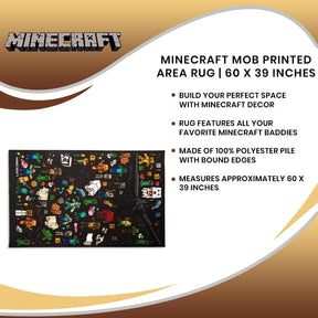 Minecraft Mob Printed Area Rug | 60 x 39 Inches