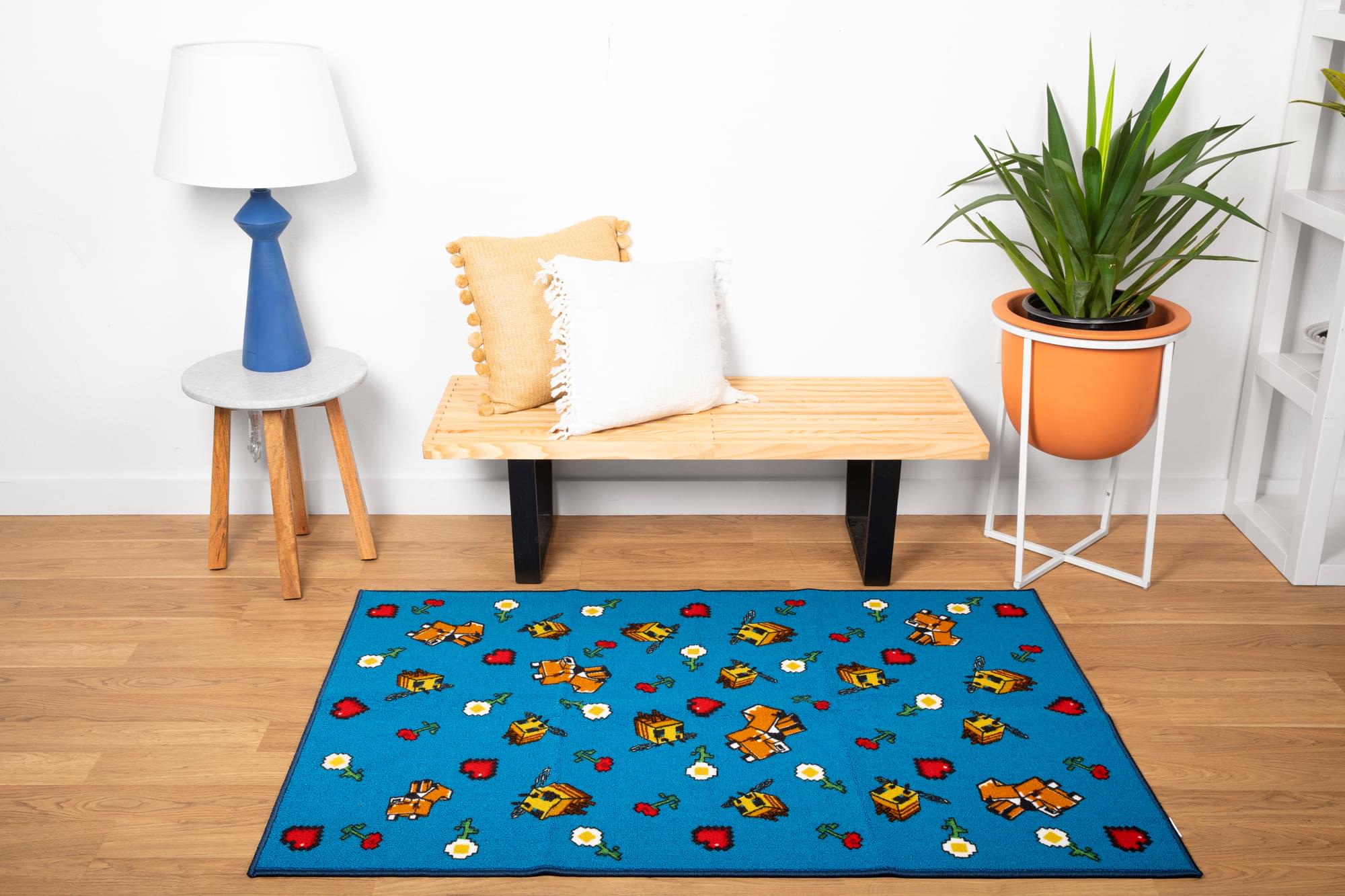 Minecraft Peaceful Printed Area Rug | 60 x 39 Inches
