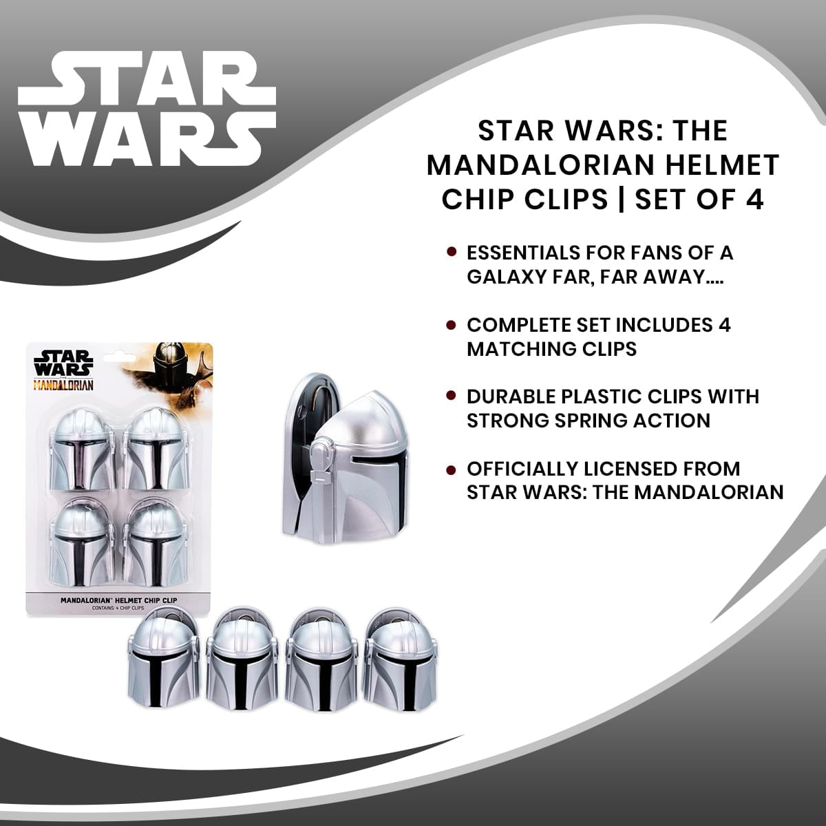Star Wars: The Mandalorian Helmet Chip Clips | Set of 4