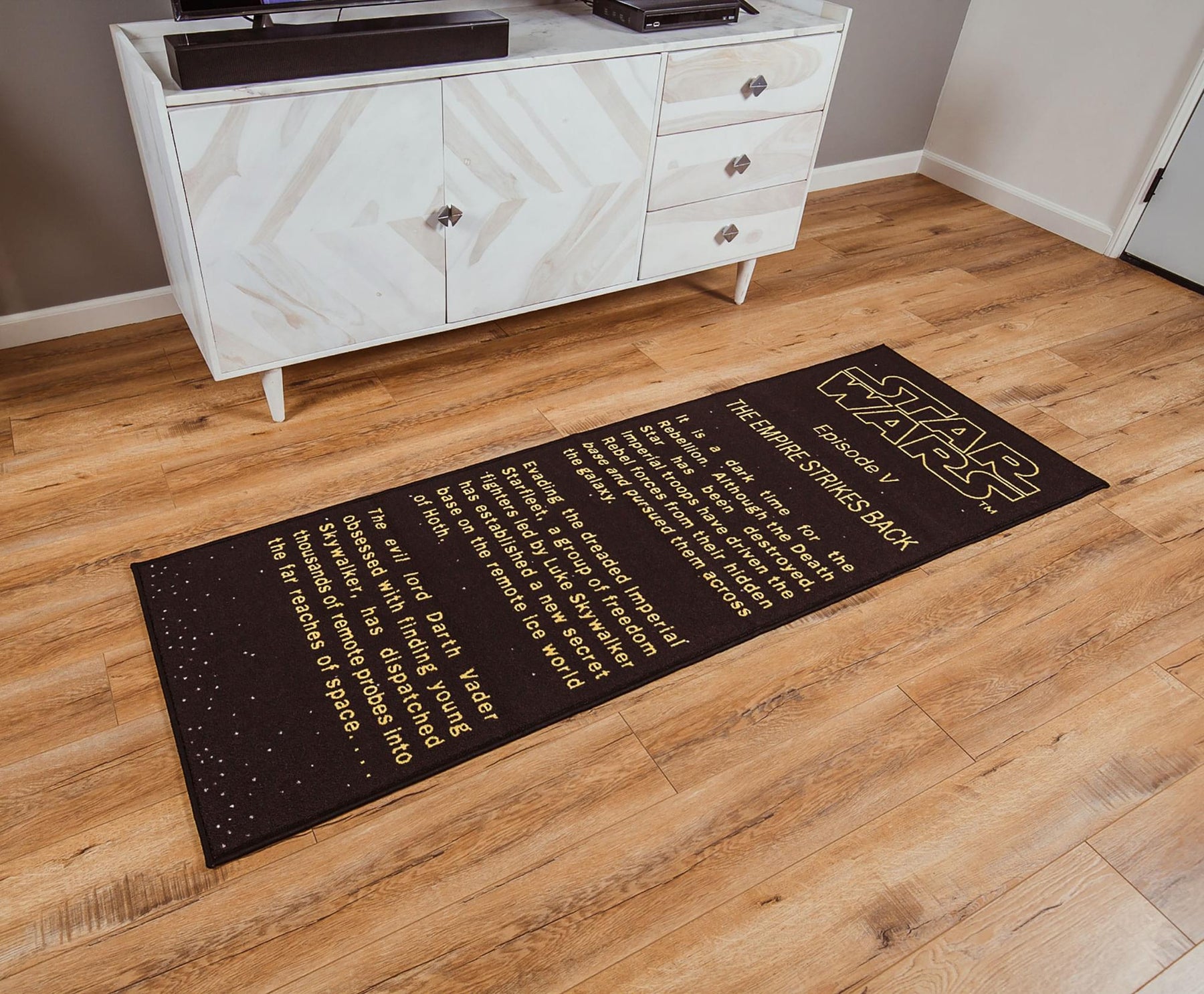 Star Wars: The Empire Strikes Back Title Crawl Printed Area Rug | 27 x 77 Inches