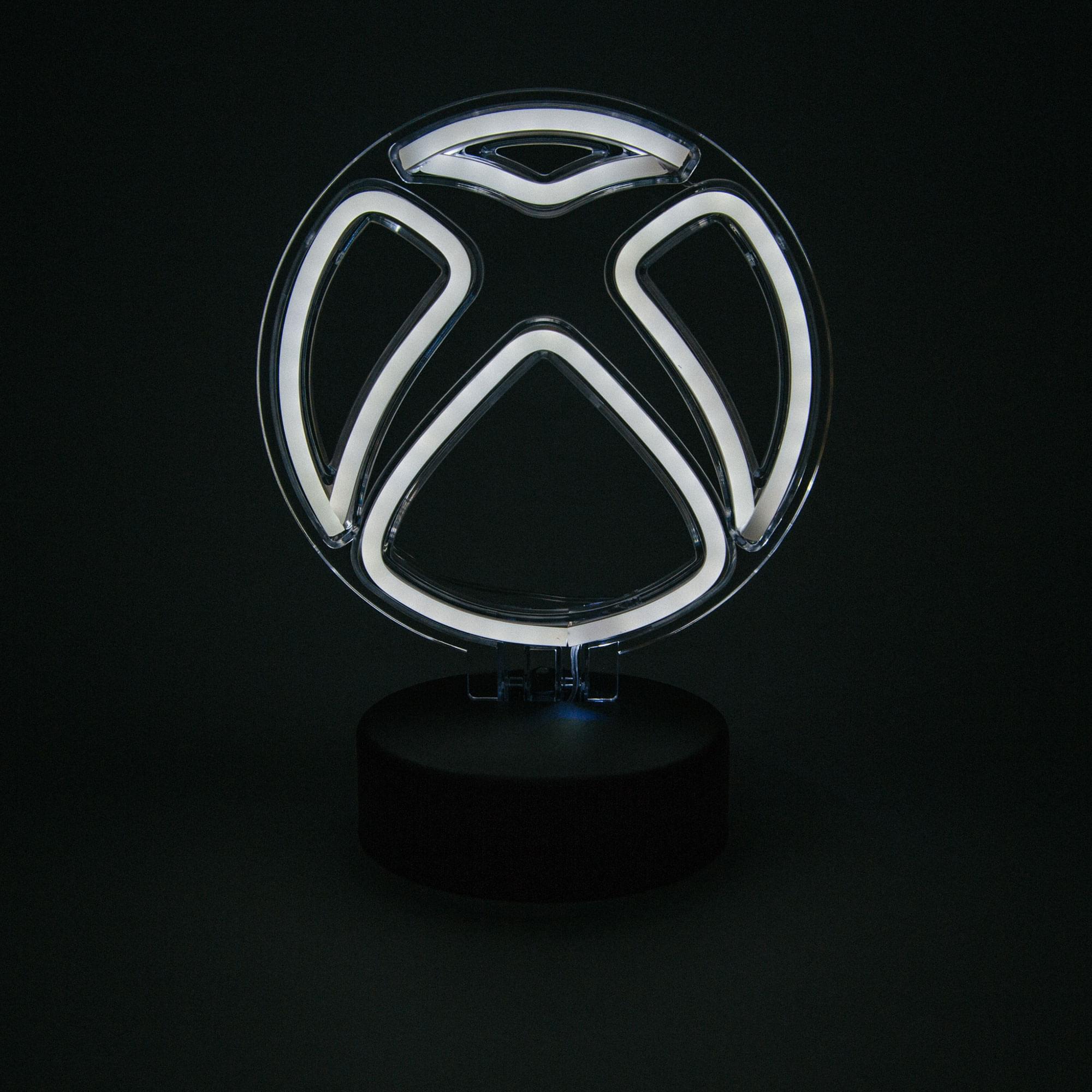 Xbox Logo Battery-Powered White Neon Desk Lamp Light | 9 Inches Tall